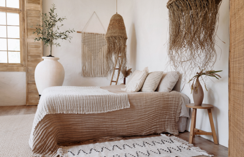 Boho stilius interjere