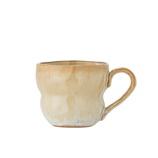 Cream-colored clay mug Nara Blue