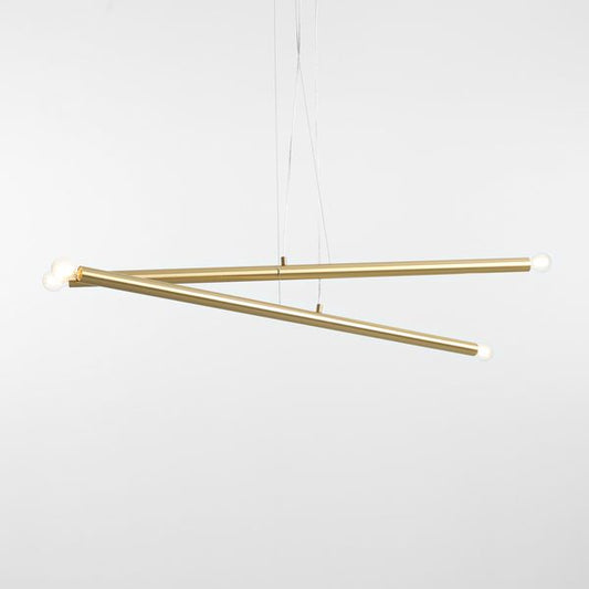 Gold-colored hanging lamp Tubo
