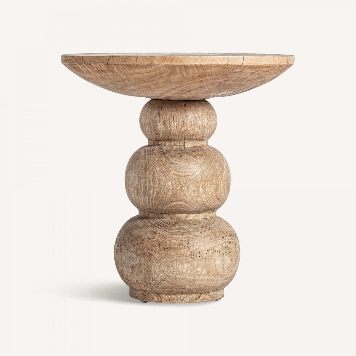 Apvalus medinis šoninis staliukas Rimini 1