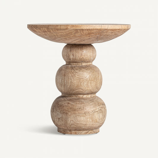 Apvalus medinis šoninis staliukas Rimini 1