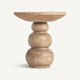 Apvalus medinis šoninis staliukas Rimini 1