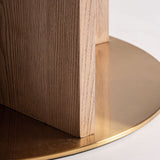 Šviesus apvalus medinis stalas Alferce 3