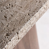 Medžio ir travertino valgomojo stalas Sannum 5