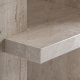 Šoninis stalelis iš smėlio spalvos marmuro Kobra 6