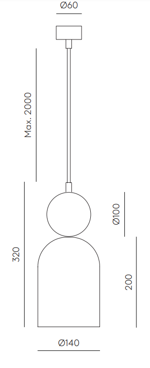 Pakabinamas šviestuvas Bell 4