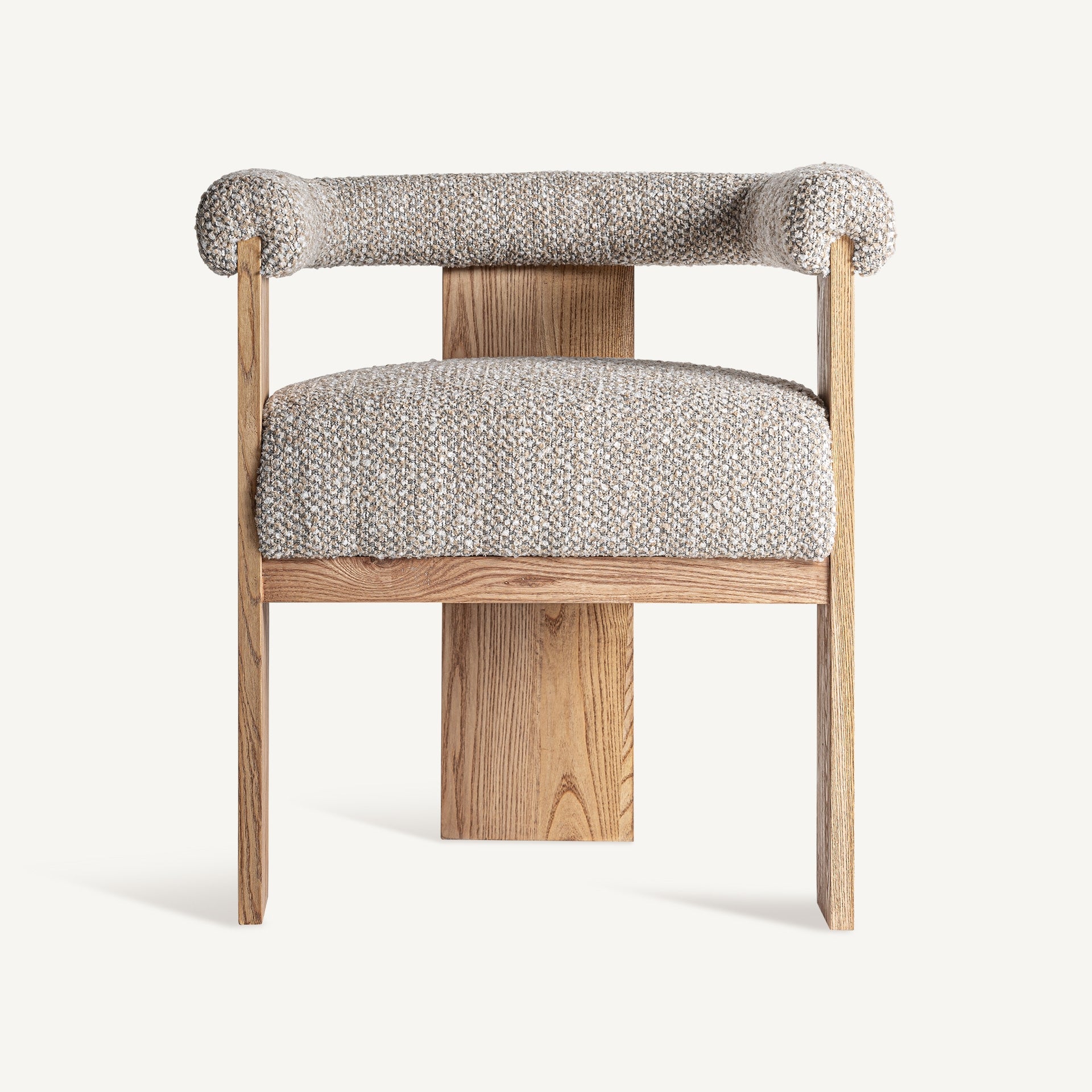 Moderni minkšta kėdė su šviesaus ąžuolo rėmu Ustka