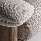 Rudos ąžuolo medienos ir smėlio spalvos modernaus dizaino sofa Jacquard Long 5