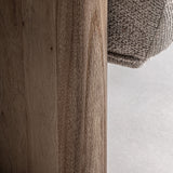 Rudos ąžuolo medienos ir smėlio spalvos modernaus dizaino sofa Jacquard Long 7