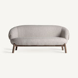 Šviesios ąžuolo medienos ir smėlio spalvos modernaus dizaino sofa Jacquard 1