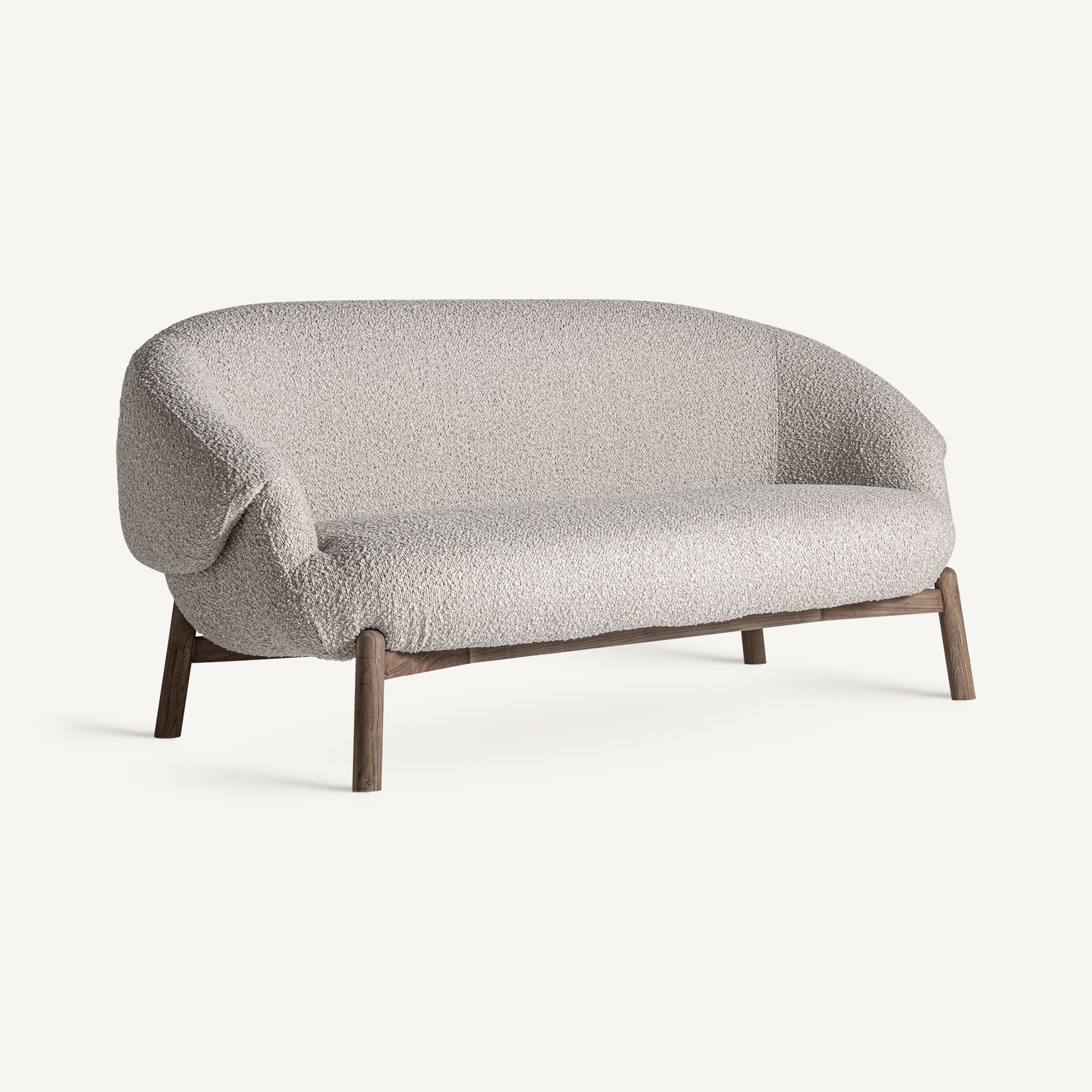 Šviesios ąžuolo medienos ir smėlio spalvos modernaus dizaino sofa Jacquard 2
