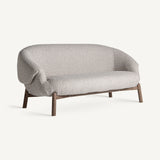 Šviesios ąžuolo medienos ir smėlio spalvos modernaus dizaino sofa Jacquard 2